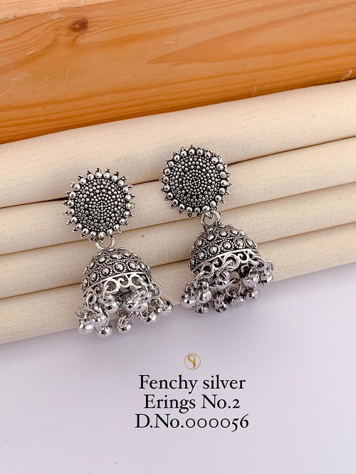 Designer Fancy Navaratri Special Silver Earrings 4 Wholesale Online
